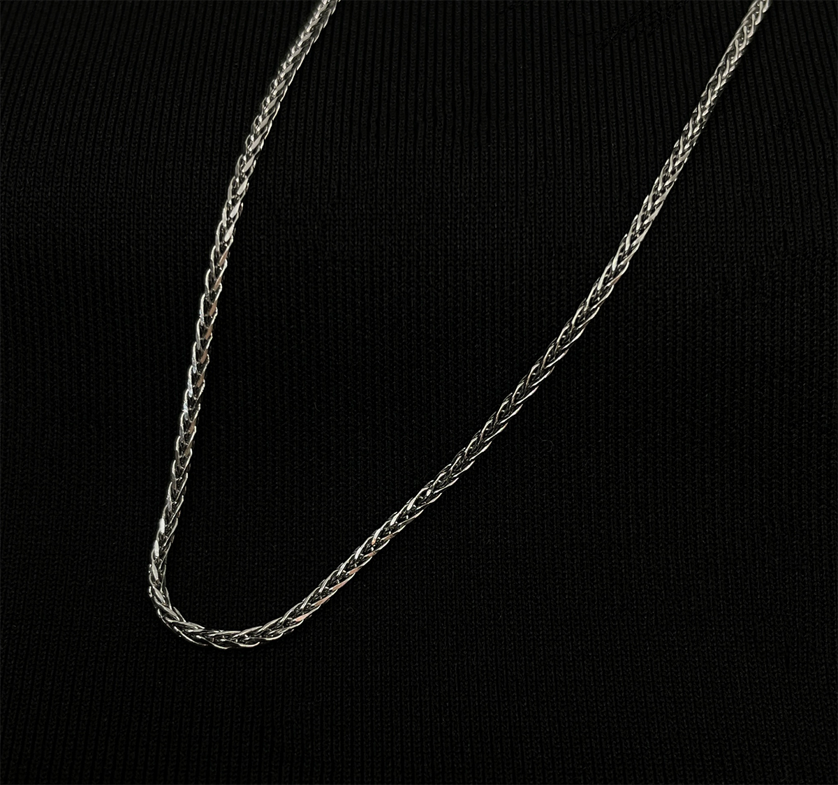 Fuchsschwanz 925 Silber rhodiniert 2mm