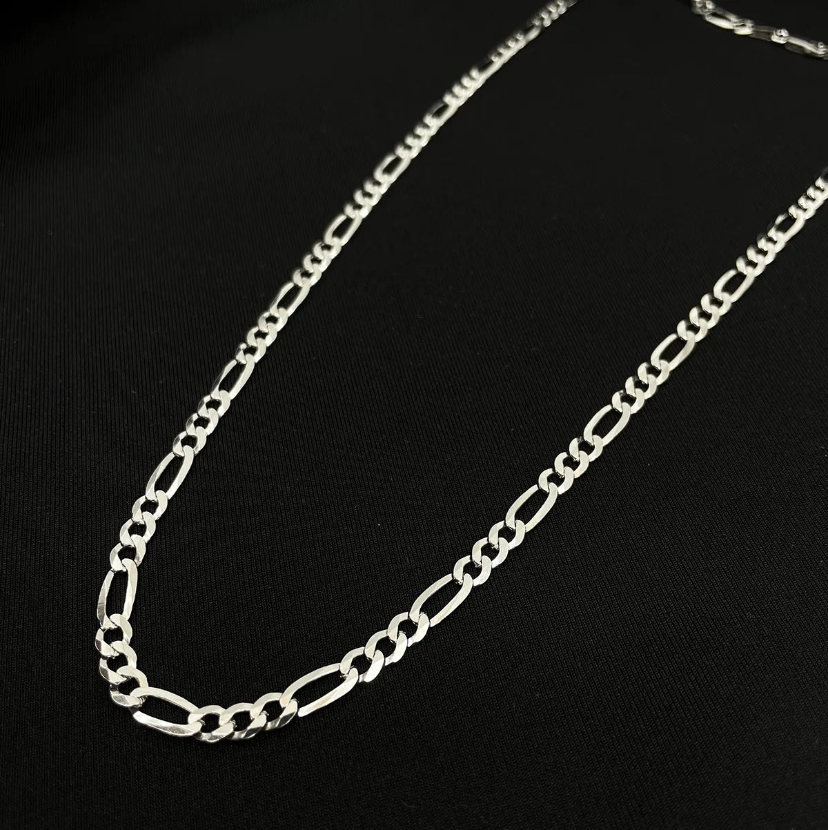 Figaro Halskette 925 Silber rhodiniert 4.2mm
