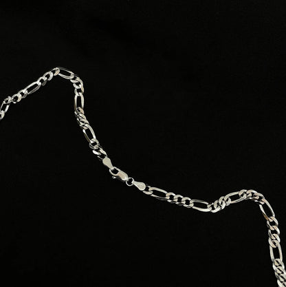 Figaro Halskette 925 Silber rhodiniert 4.2mm